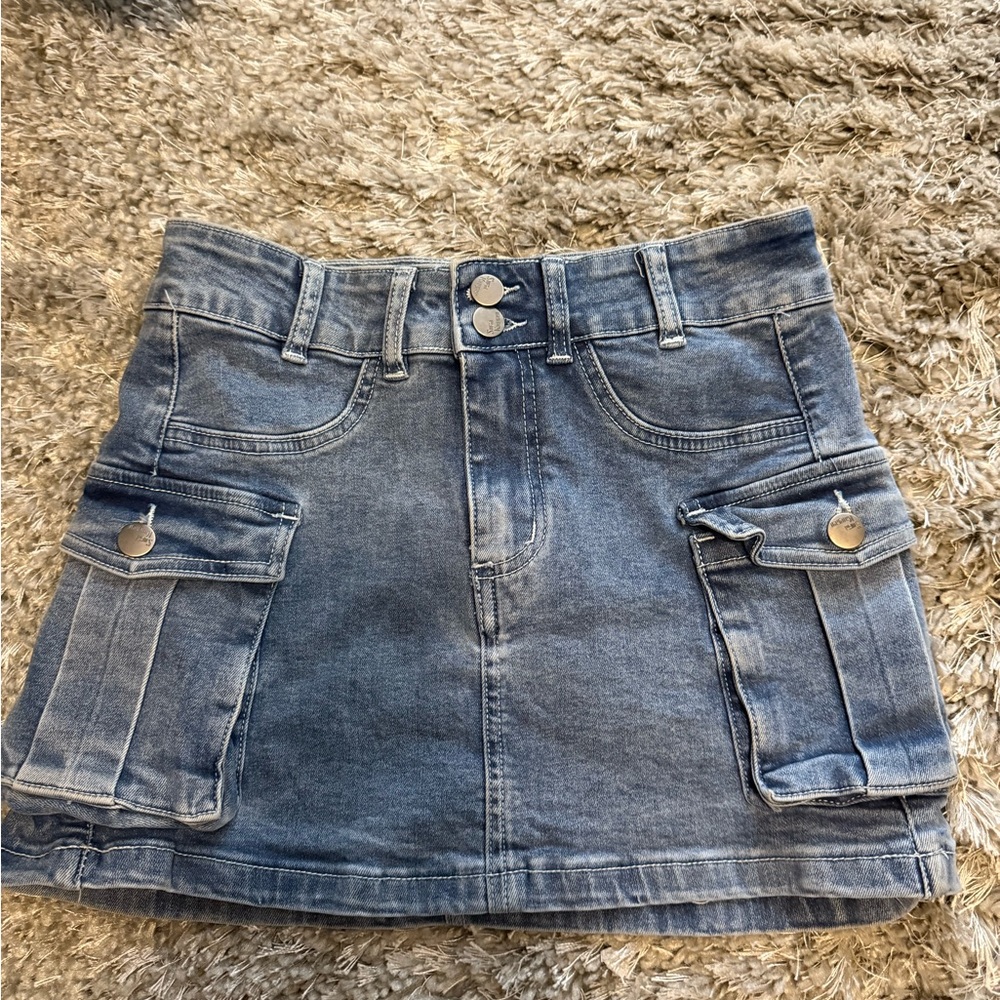 Denim Mini Cargo skirt